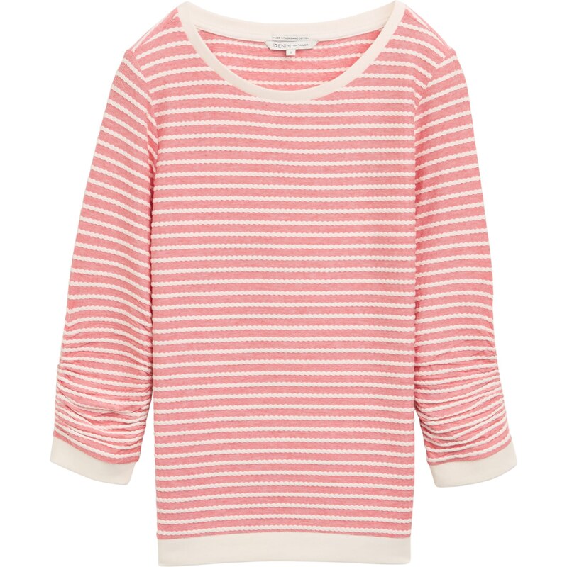 TOM TAILOR DENIM Mikina svetločervená / biela 62175100