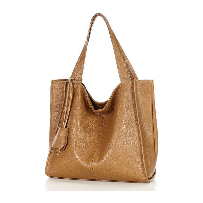 E-shop Genuine Leather MARCO MAZZINI Camel kožená shopper kabelka