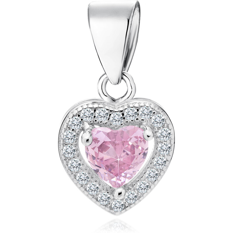 Olivie Strieborný prívesok ružové SRDIEČKO 1653 14270951