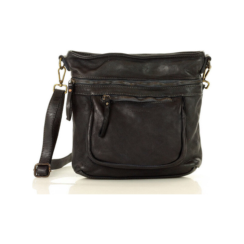 MARCO MAZZINI dámska čierna kožená kabelka v60b 15937631