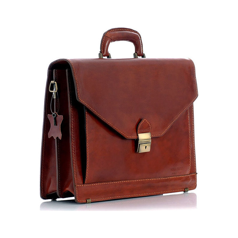 Marco MAZZINI Pánska hnedá kožená aktovka MARTINO 30b 784359