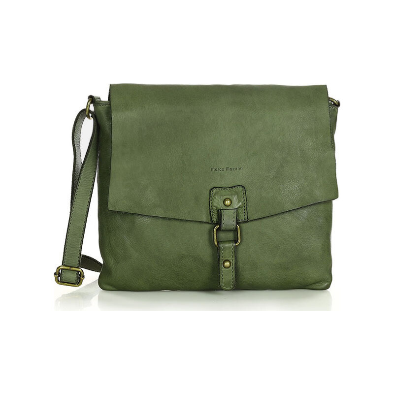 MARCO MAZZINI Kožená crossbody kabelka - zelená v46e 16988489