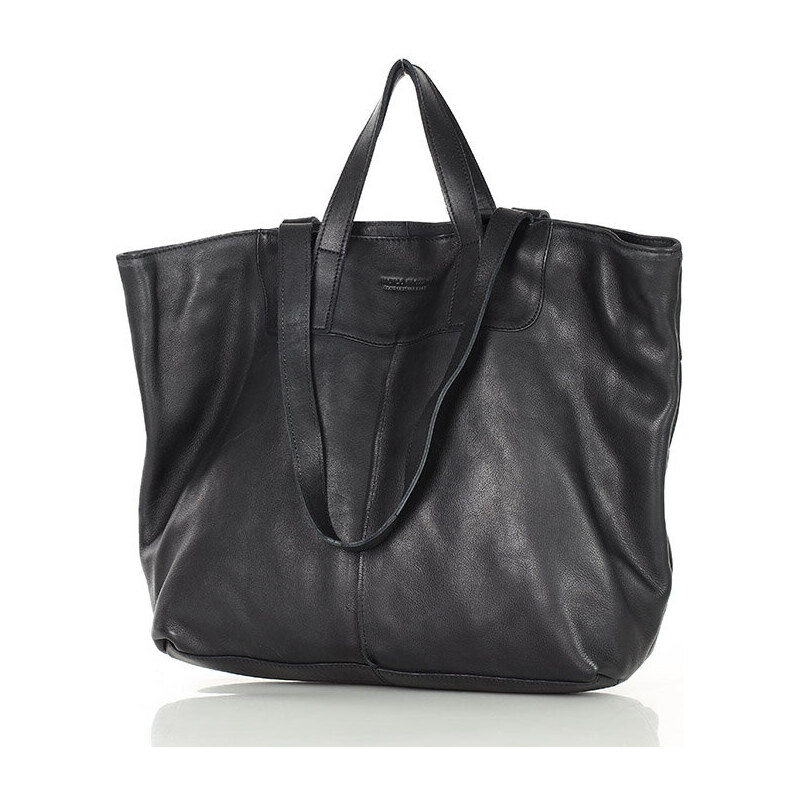 E-shop MARCO MAZZINI Čierna veľká kožená shopper kabelka