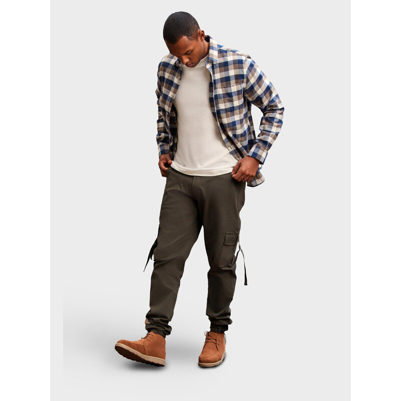 Ombre Mens STRAIGHT LEG cargo pants with striped pockets - graphite 58149402