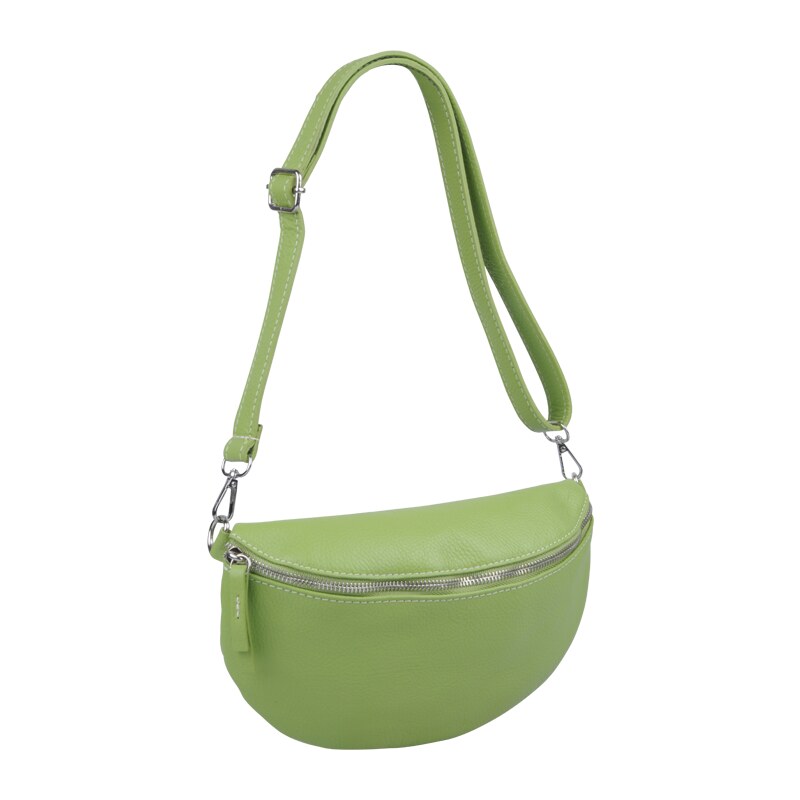 Zelená kožená talianska crossbody kabelka Reni Grande Verde Erba 61117658
