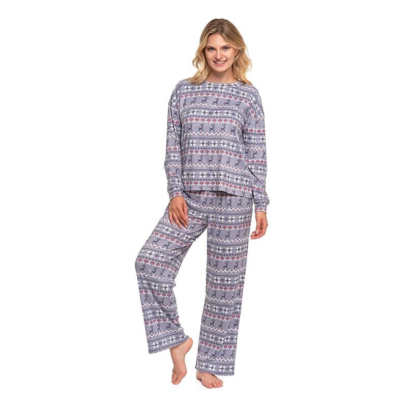 Moraj Teplé vianočné pyžamo Nordic sivé 58453682
