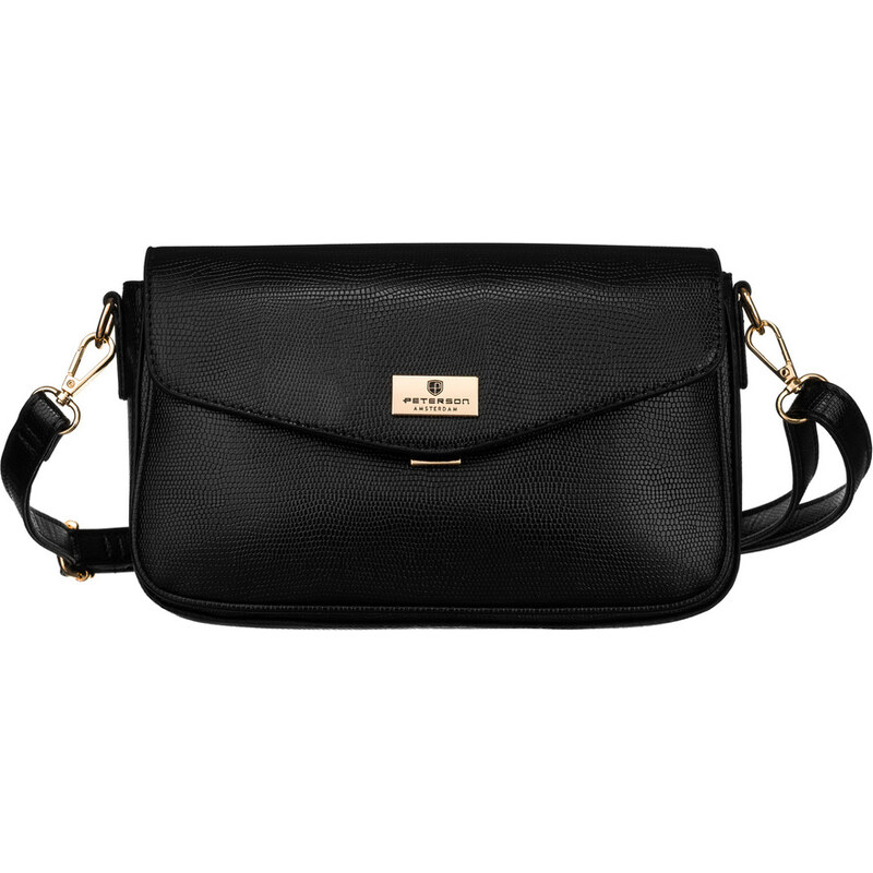 Peterson čierna crossbody kabelka s imitáciou hadej kože PTN TOR-ALE 54601864