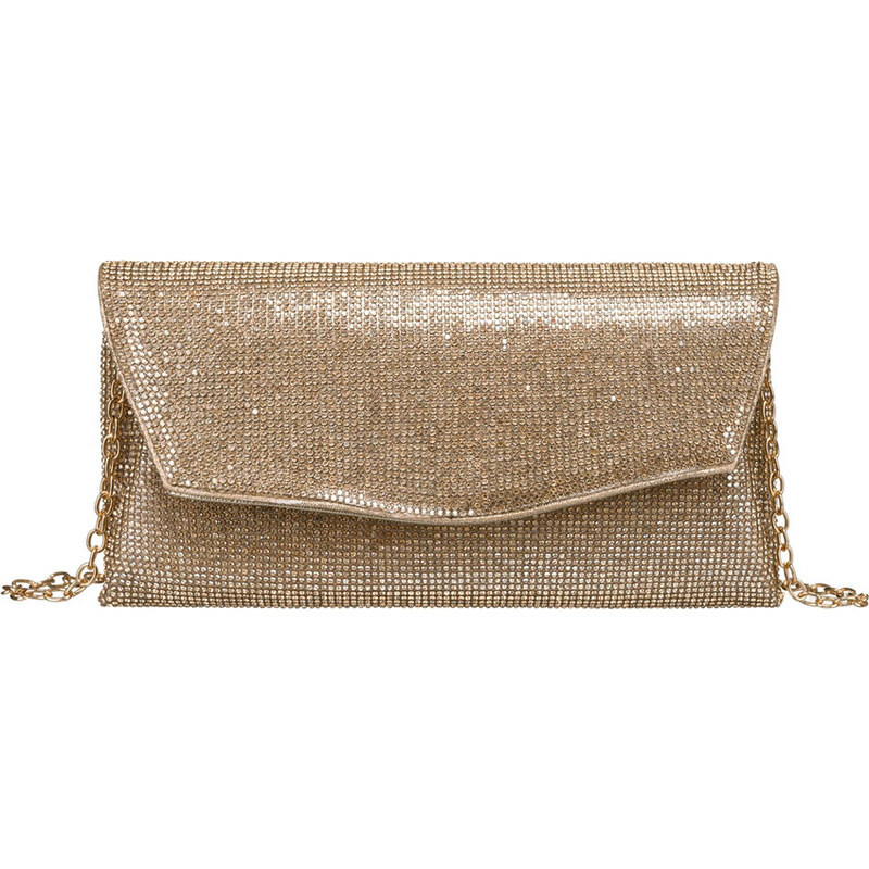 Peterson zlatá listová kabelka s lesklými zirkónmi PTN XS102 57236391