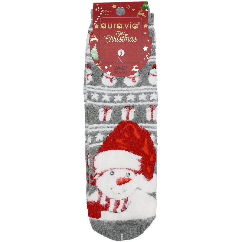 Detské termo vianočné ponožky Aura.Via - Snehuliak 61334601