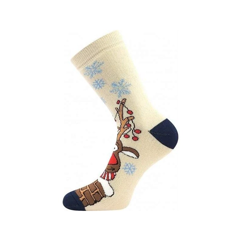 RUDY vianočné froté ponožky Boma - RUDOLF smetanová 27-34 1 pár 1 kus 59773627