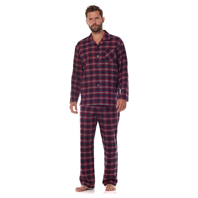 L&L Flanelové pánske pyžamo Ben modré 59829757