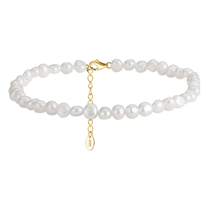 MAJYA Strieborný náramok s perlami GWEN pozlátený 11261 64582241