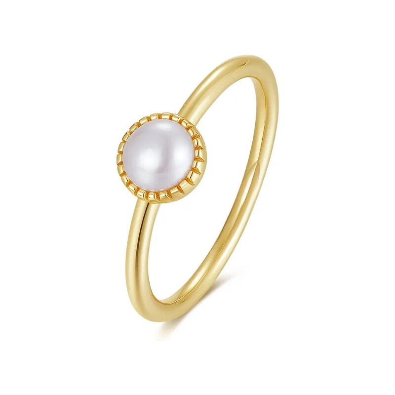 MAJYA Strieborný prsteň PERLA pozlátený 11330/5 64582306