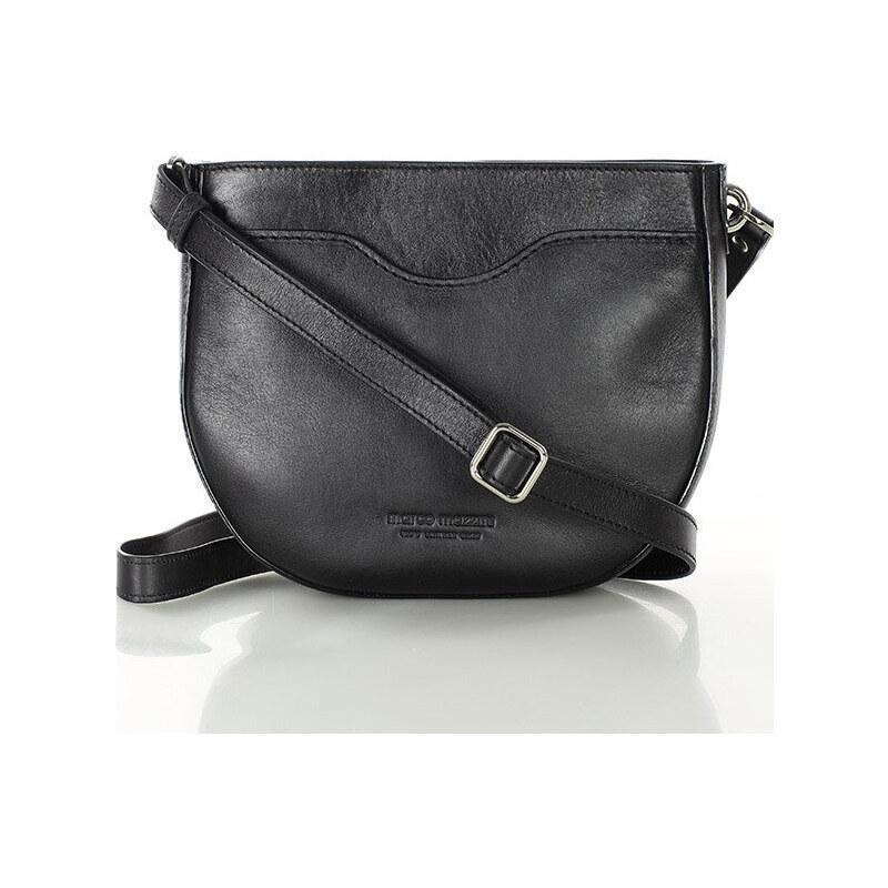MARCO MAZZINI Čierna kožená crossbody kabelka v tvare podkovy (G11512a 54210717