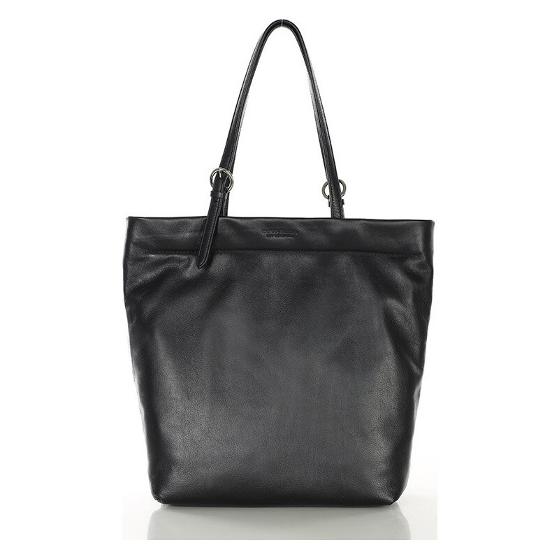MARCO MAZZINI Čierna dámska kožená shopper kabelka (G12399a) 54210728