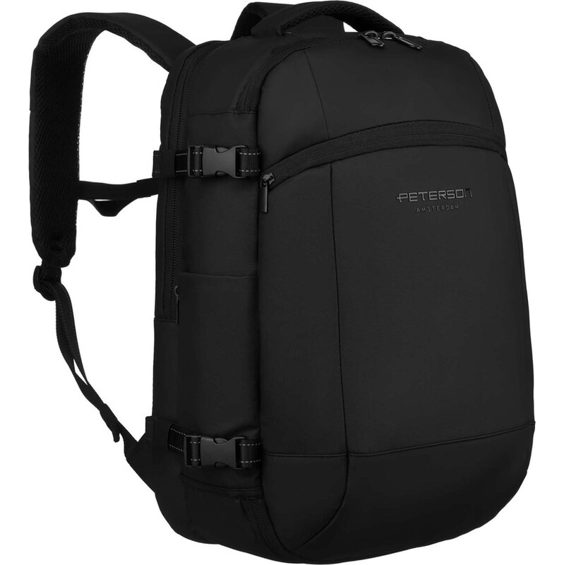 Čierny cestovný ruksak s vákuovou priehradkou a USB portom - Peterson 61675635