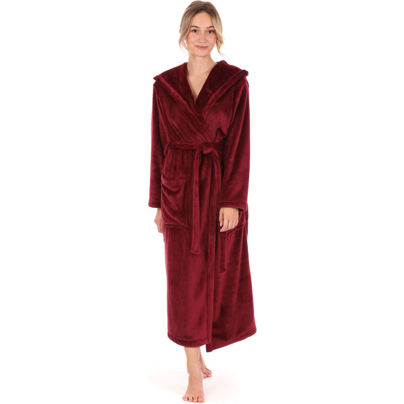 Dámsky župan Siena s kapucňou 3156 burgundy - Vestis 60298116