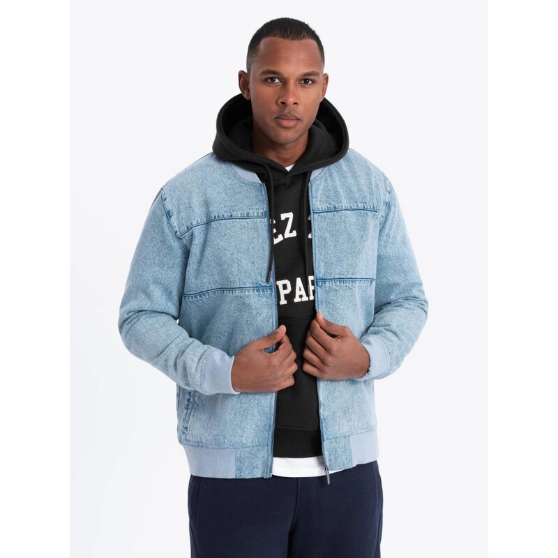 Ombre Clothing Rifľová modrá bunda v bomber štýle C558 61613212