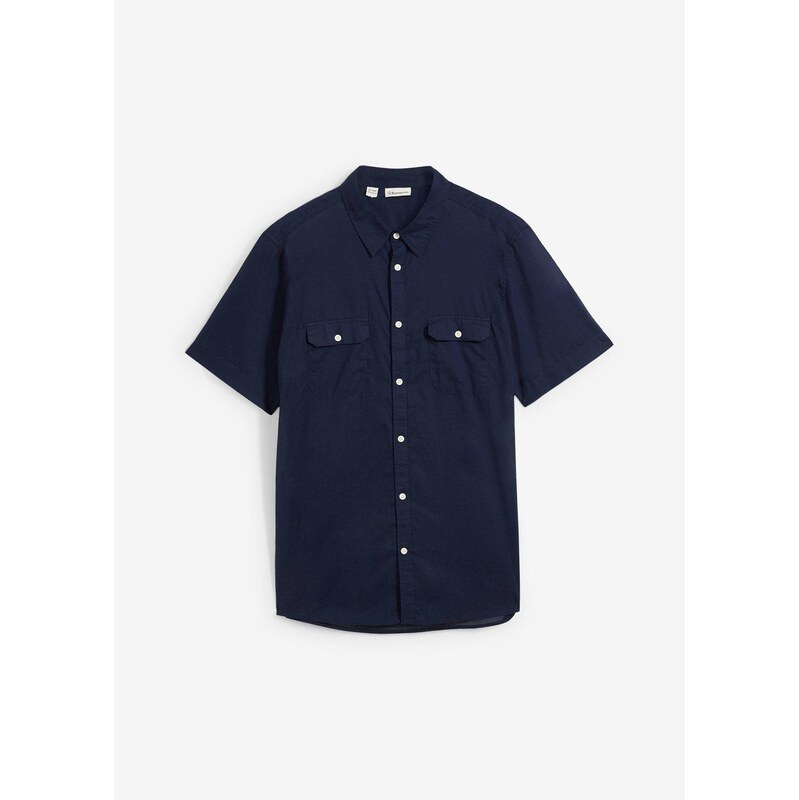 bonprix Košeľa s krátkym rukávom z čistej bavlny, farba modrá 44981861