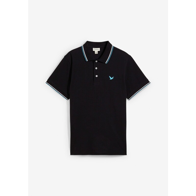 bonprix Polo tričko z piké, z čistej bio bavlny, farba čierna 45029224