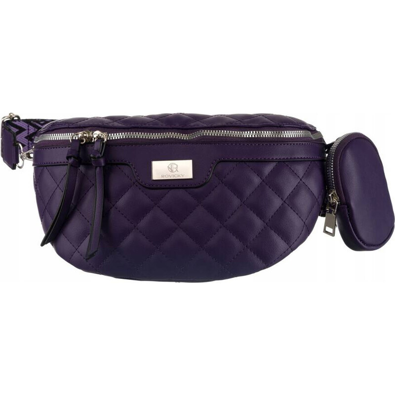 Rovicky Fialová prešívaná ľadvinka s odnímateľnou peňaženkou R-NER-6 52671741