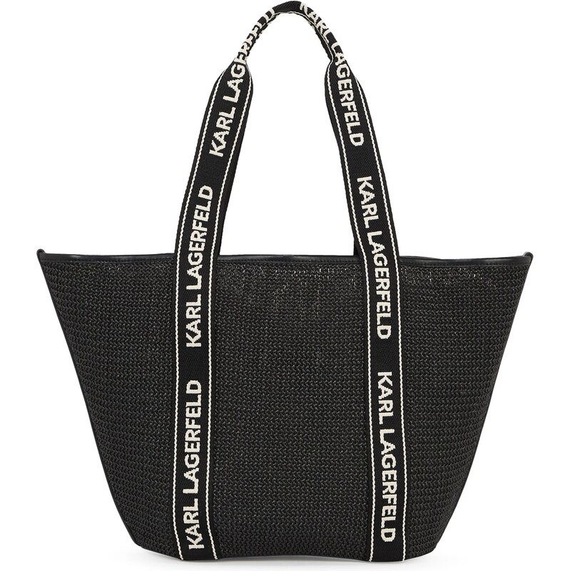 Karl Lagerfeld Plážová taška Essential čierna / biela 60982278