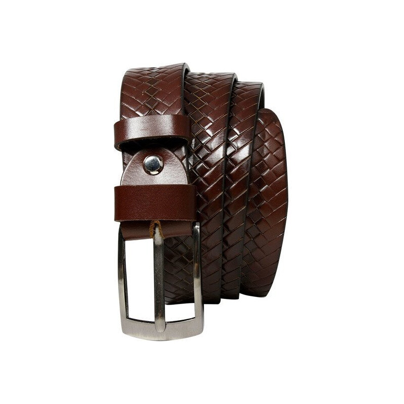 Štýlový, univerzálny, zapletaný pánsky opasok z prírodnej kože - 58385173