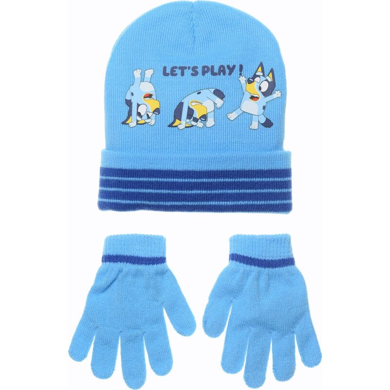 BASIC Svetlomodrý chlapčenský set čiapky a rukavíc Bluey 65151320