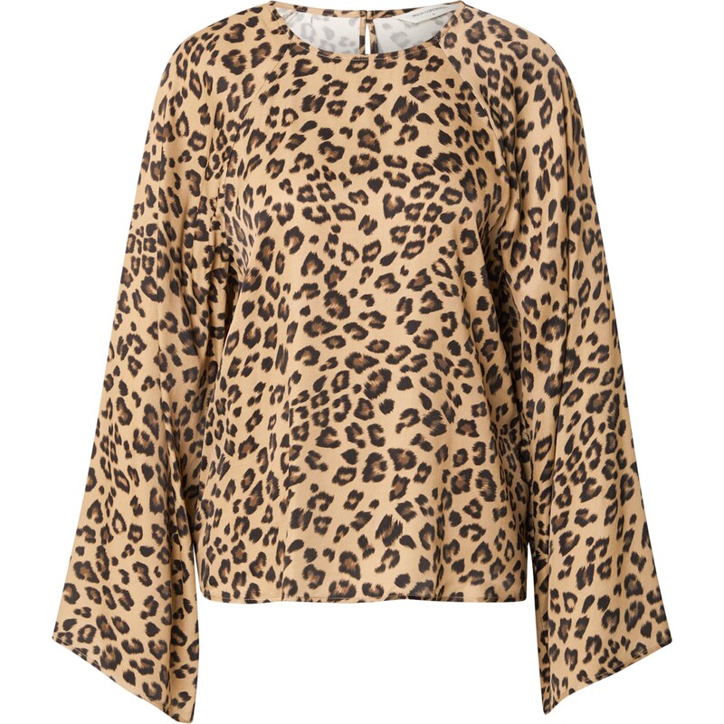 MSCH COPENHAGEN Blúzka Rikkeloa kapučíno / tmavohnedá / čierna 63154762