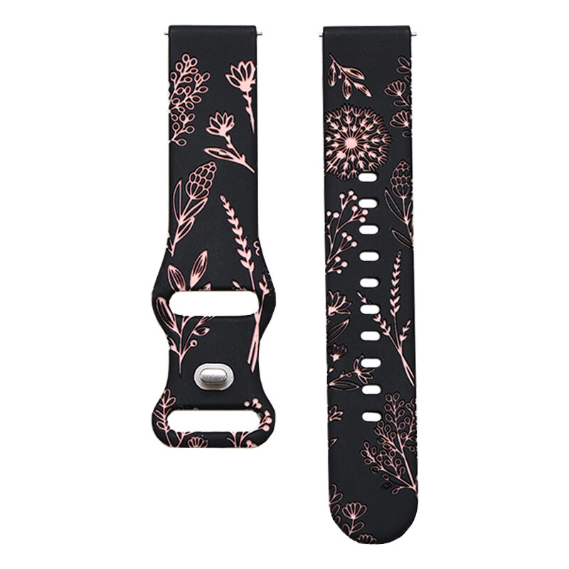 Madvell Silikónový remienok Púpava čierna s ružovou 22mm 61714591