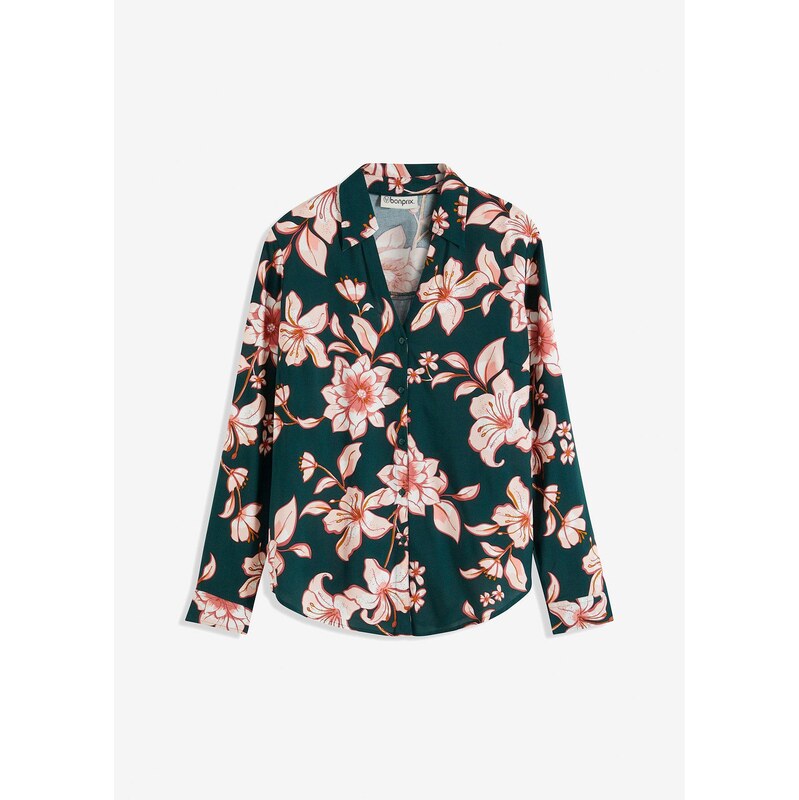 bonprix Potlačená blúzka z padavej viskózy, farba zelená 61718534