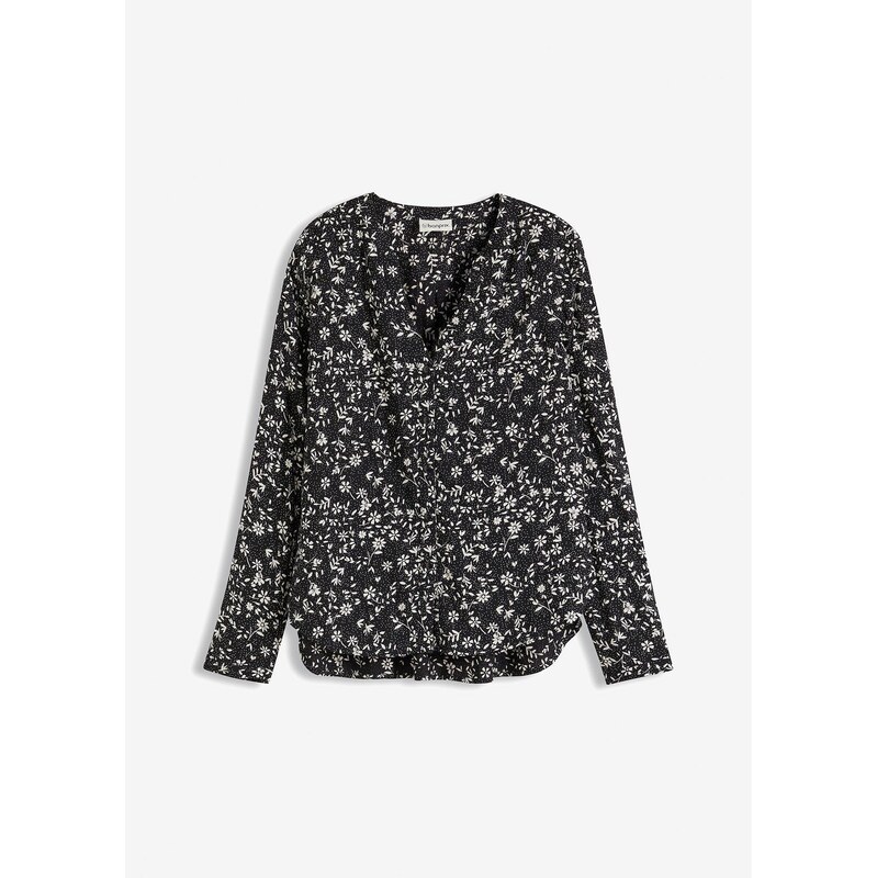 bonprix Blúzka z padavej viskózy, farba čierna 61718556