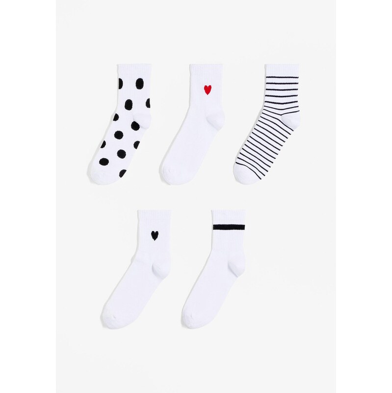 bonprix Krátke športové ponožky s bio bavlnou (5 ks), farba čierna 61718600