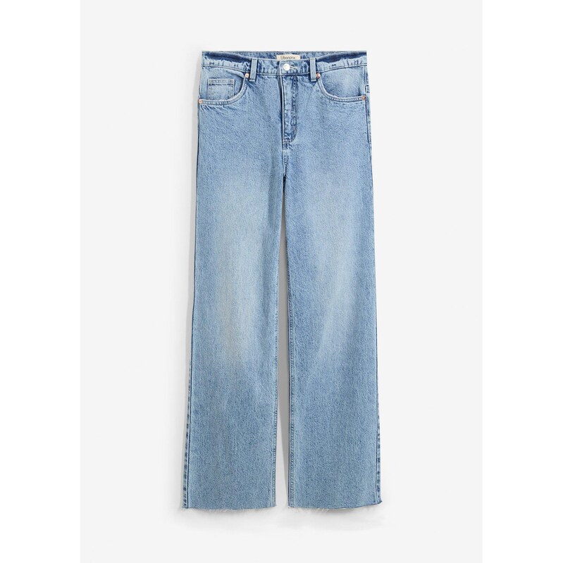 bonprix Džínsy, Wide-Leg, High Waist, full Length, farba modrá 61718796