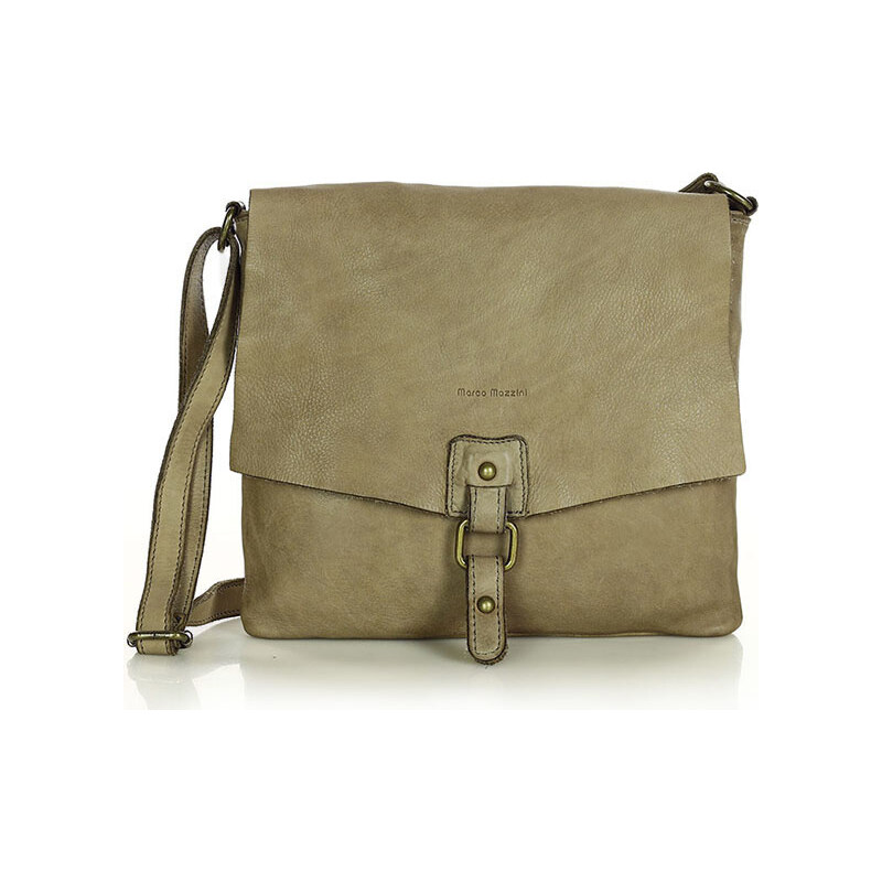 MARCO MAZZINI Kožená crossbody kabelka - béžová v46k 24642532