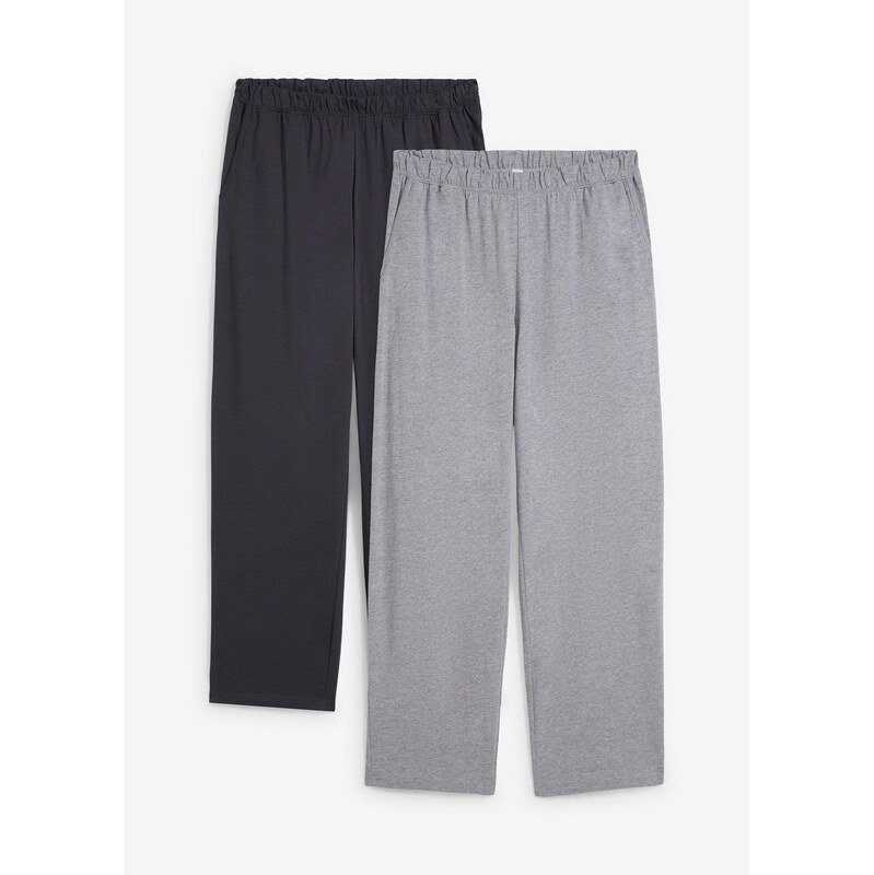 bonprix Pyžamové nohavice z džerseju (2-dielne balenie), farba modrá 61726200