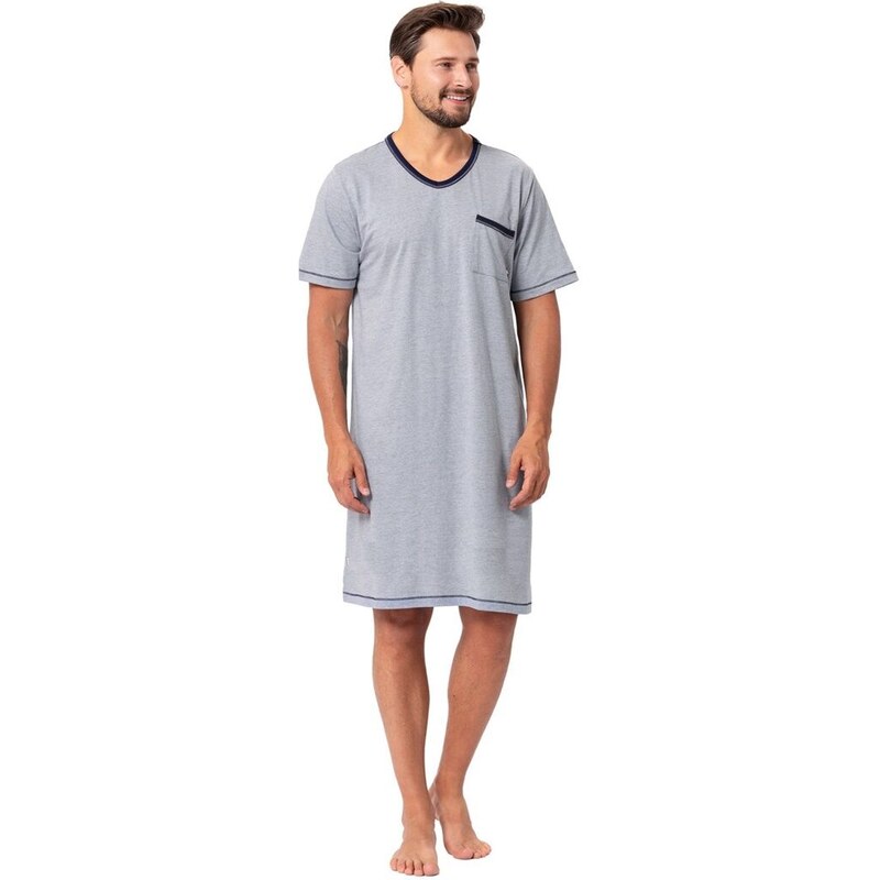 Hotberg Pánska nočná košeľa Baltazar Blue s vreckom 53241055