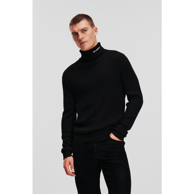 SVETER KARL LAGERFELD LOGO RIBBED TURTLENECK 60790769