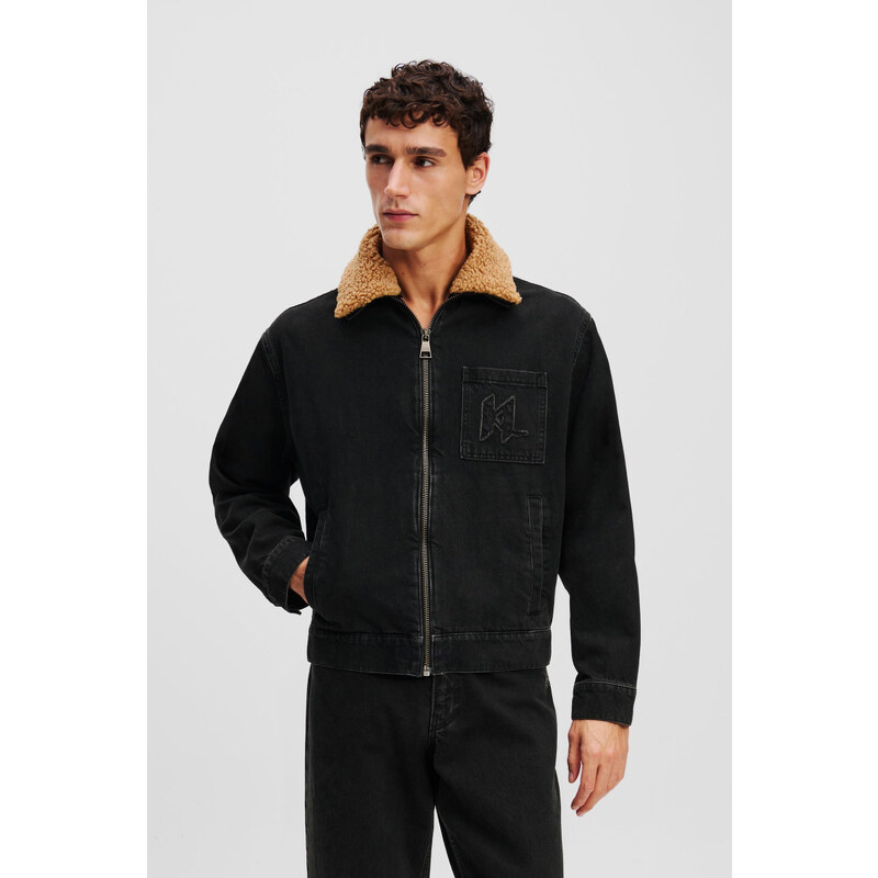 BUNDA KARL LAGERFELD FAUX SHEARLING KL DENIM JACKET 63371847