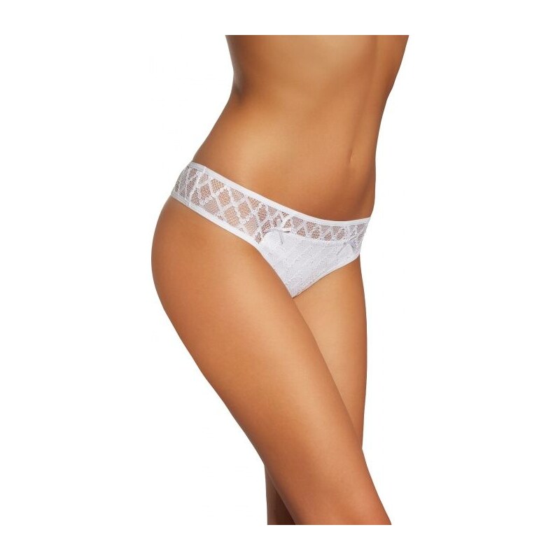 Gabidar Bavlnené tangá s čipkou Aimee 93 biele, Farba biela 20153487