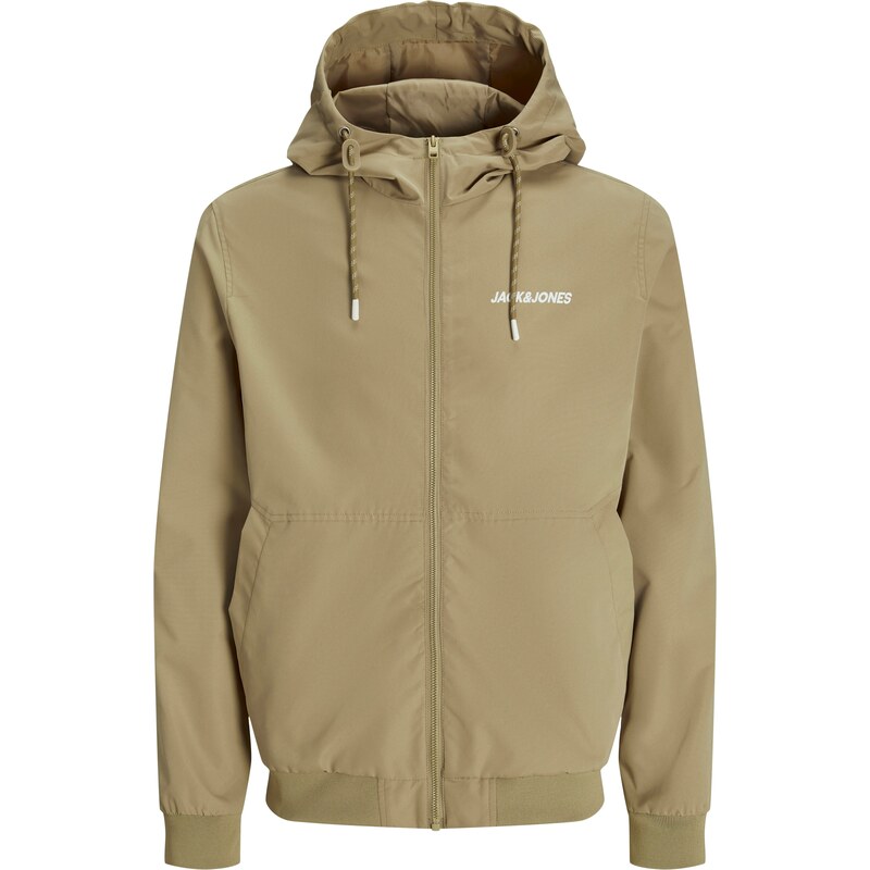 JACK & JONES Prechodná bunda JJERush tmavobéžová / biela 61947988