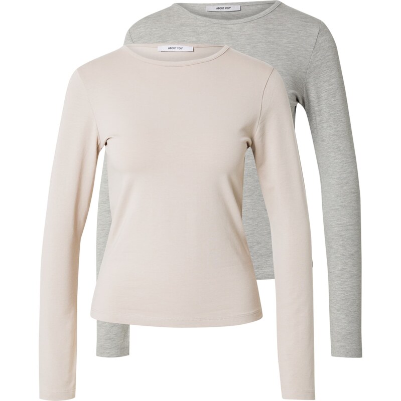 ABOUT YOU Tričko Layla béžová / sivá melírovaná 62240386