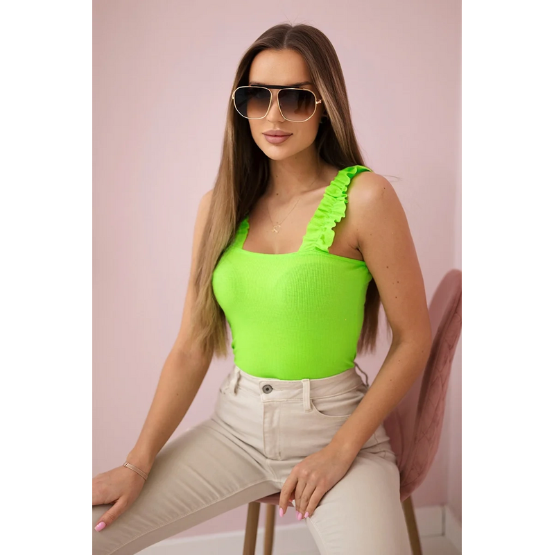 Blúzka Chloe bez ramienok s volánikmi 65080657