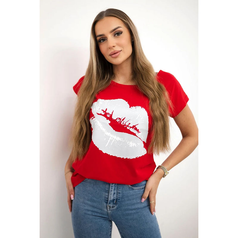 Blúzka s potlačou pier 63745794