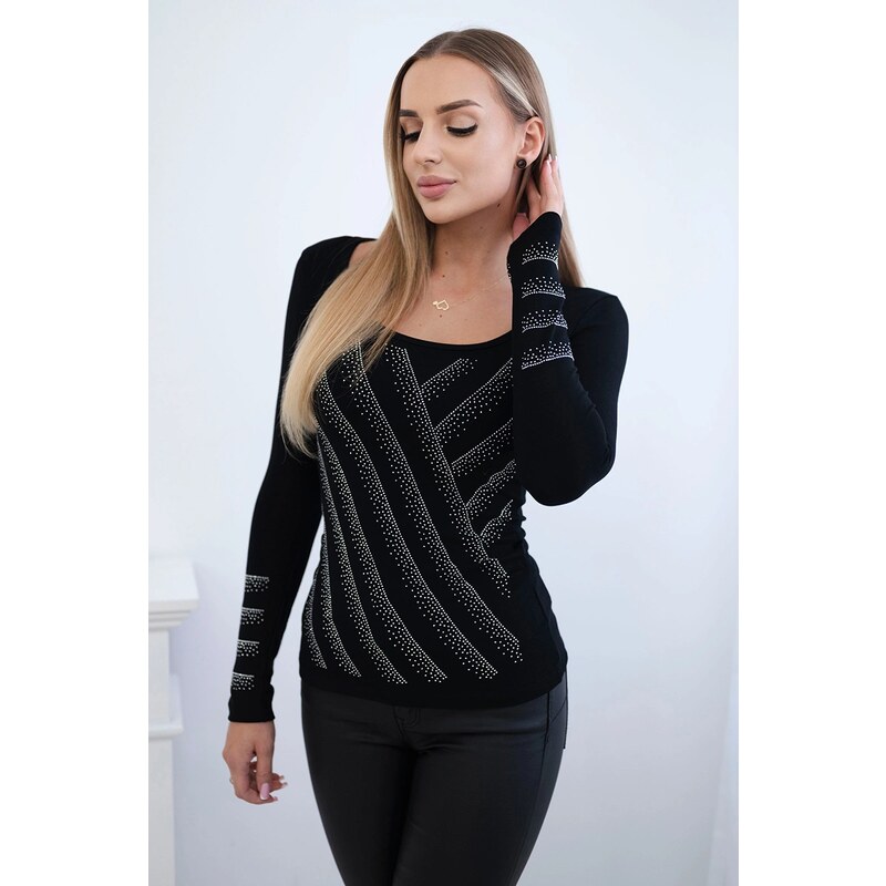 Pletená blúzka Clementine so zirkónovým motívom 62581066