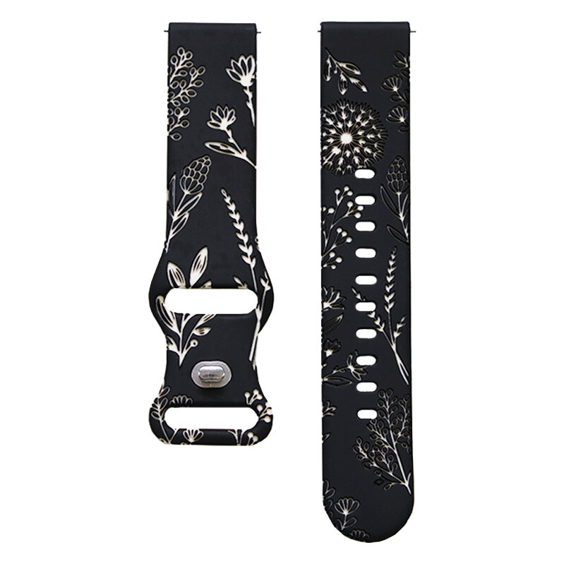 Madvell Silikónový remienok Púpava čierna s bielou 22mm 61753231