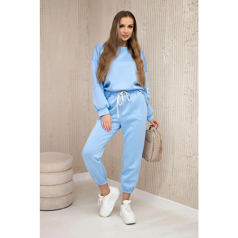 MladaModa Viskózová tepláková súprava model 7065P svetlomodrá 62639781