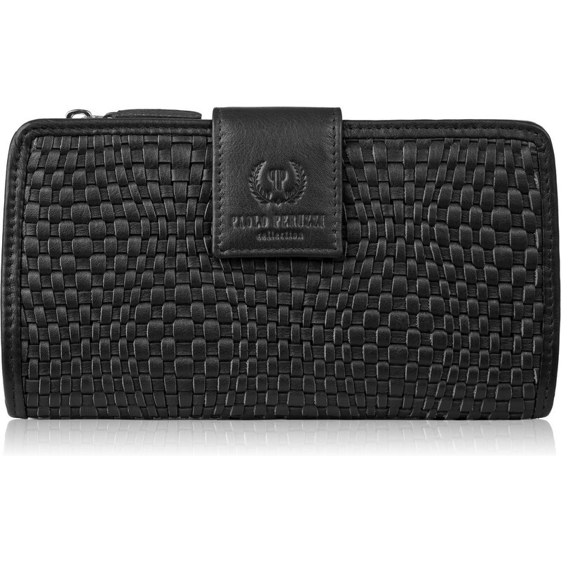 Paolo Peruzzi Dámska kožená peňaženka s veľkým opletením AY-08-BL | 61754633