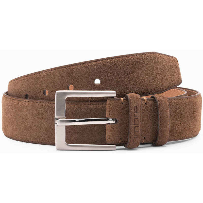 Ombre One-color mens belt in natural suede - brown 64788465