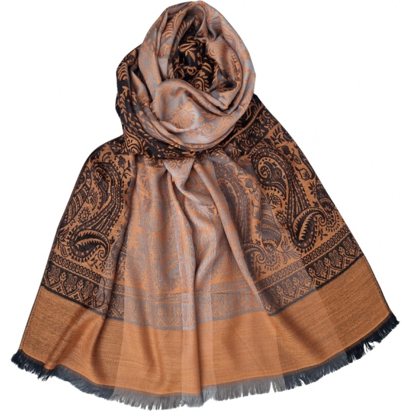 Katrins Fashion Kašmírový oranžový dámsky šál 66882205